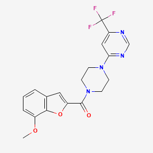 (7-Methoxybenzofuran-2-yl)(4-(6-(trifluoromethyl)pyrimidin-4-yl)piperazin-1-yl)methanone