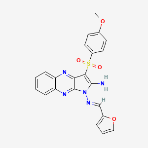 (E)-N1-(furan-2-ylmethylene)-3-((4-methoxyphenyl)sulfonyl)-1H-pyrrolo[2,3-b]quinoxaline-1,2-diamine