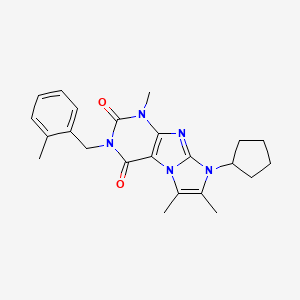 6-Cyclopentyl-4,7,8-trimethyl-2-[(2-methylphenyl)methyl]purino[7,8-a]imidazole-1,3-dione