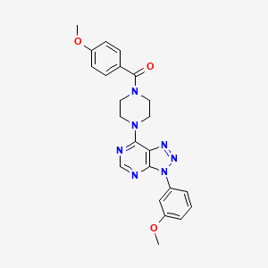 molecular formula C23H23N7O3 B2588938 (4-methoxyphenyl)(4-(3-(3-methoxyphenyl)-3H-[1,2,3]triazolo[4,5-d]pyrimidin-7-yl)piperazin-1-yl)methanone CAS No. 920205-37-4