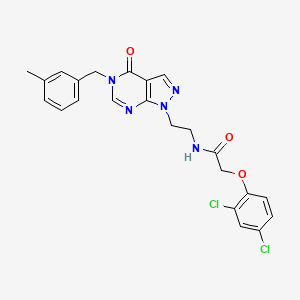 molecular formula C23H21Cl2N5O3 B2588946 2-(2,4-二氯苯氧基)-N-(2-(5-(3-甲基苄基)-4-氧代-4,5-二氢-1H-吡唑并[3,4-d]嘧啶-1-基)乙基)乙酰胺 CAS No. 921897-49-6