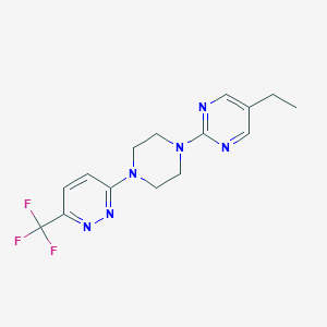 molecular formula C15H17F3N6 B2588953 3-[4-(5-Ethylpyrimidin-2-yl)piperazin-1-yl]-6-(trifluoromethyl)pyridazine CAS No. 2380167-68-8