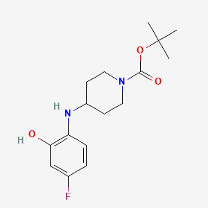 molecular formula C16H23FN2O3 B2588958 tert-Butyl 4-(4-fluoro-2-hydroxy phenylamino)piperidine-1-carboxylate CAS No. 1824023-25-7