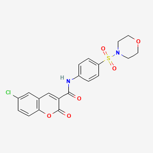 molecular formula C20H17ClN2O6S B2588963 6-氯-N-[4-(吗啉-4-磺酰基)苯基]-2-氧代-2H-香豆素-3-羧酰胺 CAS No. 923684-89-3