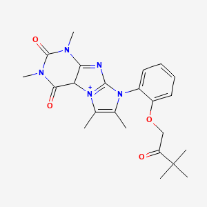 molecular formula C23H27N5O4 B2588964 8-[2-(3,3-dimethyl-2-oxobutoxy)phenyl]-1,3,6,7-tetramethyl-1H,2H,3H,4H,8H-imidazo[1,2-g]purine-2,4-dione CAS No. 887671-76-3