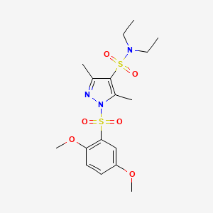 1-((2,5-dimethoxyphenyl)sulfonyl)-N,N-diethyl-3,5-dimethyl-1H-pyrazole-4-sulfonamide