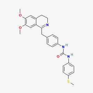 molecular formula C26H27N3O3S B2588982 1-[4-[(6,7-二甲氧基-3,4-二氢异喹啉-1-基)甲基]苯基]-3-(4-甲基硫醇基苯基)脲 CAS No. 1022789-72-5