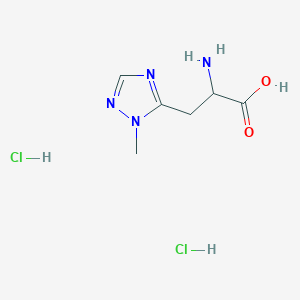 molecular formula C6H12Cl2N4O2 B2588984 2-Amino-3-(2-methyl-1,2,4-triazol-3-yl)propanoic acid;dihydrochloride CAS No. 2375259-37-1