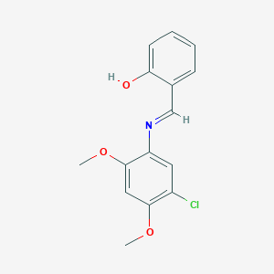 B2588987 2-{(E)-[(5-chloro-2,4-dimethoxyphenyl)imino]methyl}phenol CAS No. 92175-88-7