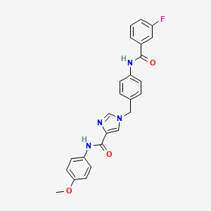 molecular formula C25H21FN4O3 B2588999 1-(4-(3-fluorobenzamido)benzyl)-N-(4-methoxyphenyl)-1H-imidazole-4-carboxamide CAS No. 1251709-68-8