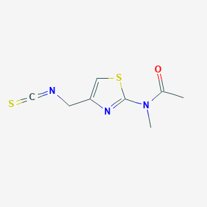 molecular formula C8H9N3OS2 B2589001 N-[4-(Isothiocyanatomethyl)-1,3-thiazol-2-yl]-N-methylacetamide CAS No. 2253640-77-4