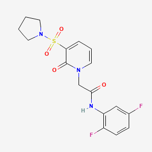 molecular formula C17H17F2N3O4S B2589003 N-(2,5-二氟苯基)-2-(2-氧代-3-(吡咯啉-1-基磺酰)吡啶-1(2H)-基)乙酰胺 CAS No. 1251679-57-8