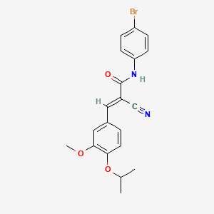 molecular formula C20H19BrN2O3 B2589007 N-(4-bromophenyl)-2-cyano-3-[3-methoxy-4-(propan-2-yloxy)phenyl]prop-2-enamide CAS No. 358301-84-5