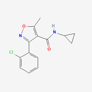 molecular formula C14H13ClN2O2 B2589011 3-(2-氯苯基)-N-环丙基-5-甲基-1,2-噁唑-4-甲酰胺 CAS No. 313393-17-8
