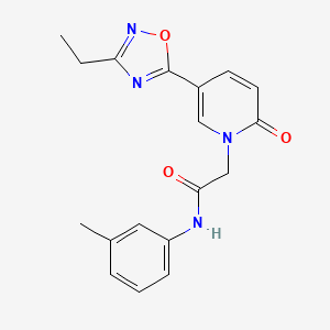 molecular formula C18H18N4O3 B2589014 2-[5-(3-ethyl-1,2,4-oxadiazol-5-yl)-2-oxopyridin-1(2H)-yl]-N-(3-methylphenyl)acetamide CAS No. 1251583-30-8