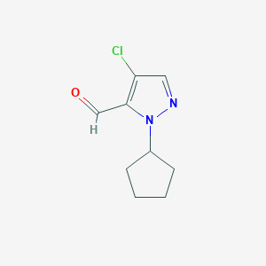 molecular formula C9H11ClN2O B2589015 4-Chloro-1-cyclopentyl-1H-pyrazole-5-carbaldehyde CAS No. 2054953-42-1