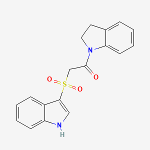 molecular formula C18H16N2O3S B2589018 2-((1H-吲哚-3-基磺酰)-1-(吲哚-1-基)乙酮 CAS No. 850932-24-0