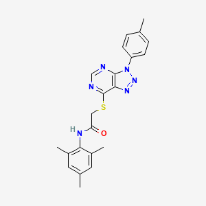 molecular formula C22H22N6OS B2589024 N-mesityl-2-((3-(p-tolyl)-3H-[1,2,3]triazolo[4,5-d]pyrimidin-7-yl)thio)acetamide CAS No. 863459-23-8