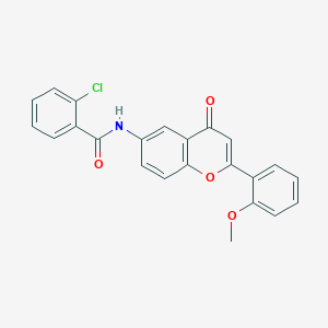 molecular formula C23H16ClNO4 B2589027 2-chloro-N-[2-(2-methoxyphenyl)-4-oxo-4H-chromen-6-yl]benzamide CAS No. 923234-17-7
