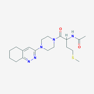 molecular formula C19H29N5O2S B2589028 N-(4-(methylthio)-1-oxo-1-(4-(5,6,7,8-tetrahydrocinnolin-3-yl)piperazin-1-yl)butan-2-yl)acetamide CAS No. 2034206-95-4