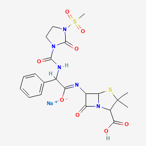 Sodium N-(2-carboxy-3,3-dimethyl-7-oxo-4-thia-1-azabicyclo[3.2.0]heptan-6-yl)-2-({hydroxy[3-(methanesulfonyl)-2-oxoimidazolidin-1-yl]methylidene}amino)-2-phenylethanimidate