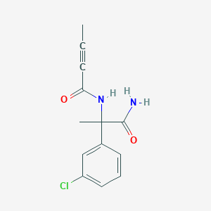 molecular formula C13H13ClN2O2 B2589030 N-[1-Amino-2-(3-chlorophenyl)-1-oxopropan-2-yl]but-2-ynamide CAS No. 2411201-93-7
