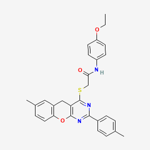 N-(4-ethoxyphenyl)-2-((7-methyl-2-(p-tolyl)-5H-chromeno[2,3-d]pyrimidin-4-yl)thio)acetamide