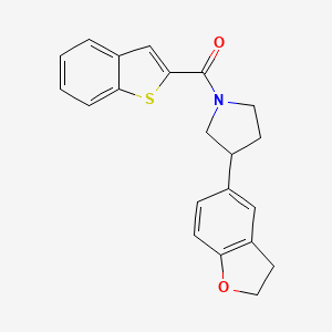 molecular formula C21H19NO2S B2589044 1-(1-Benzothiophene-2-carbonyl)-3-(2,3-dihydro-1-benzofuran-5-yl)pyrrolidine CAS No. 2097912-05-3