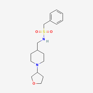 molecular formula C17H26N2O3S B2589049 N-{[1-(oxolan-3-yl)piperidin-4-yl]methyl}-1-phenylmethanesulfonamide CAS No. 2034607-51-5