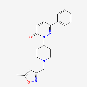 B2589065 2-[1-[(5-Methyl-1,2-oxazol-3-yl)methyl]piperidin-4-yl]-6-phenylpyridazin-3-one CAS No. 2379951-85-4