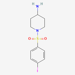 molecular formula C11H15IN2O2S B2589073 1-(4-Iodobenzenesulfonyl)piperidin-4-amine CAS No. 1154258-05-5