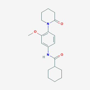 molecular formula C19H26N2O3 B2589084 N-(3-methoxy-4-(2-oxopiperidin-1-yl)phenyl)cyclohexanecarboxamide CAS No. 941918-92-9
