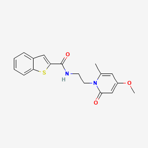 molecular formula C18H18N2O3S B2589085 N-(2-(4-methoxy-6-methyl-2-oxopyridin-1(2H)-yl)ethyl)benzo[b]thiophene-2-carboxamide CAS No. 2034246-69-8