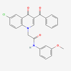 molecular formula C25H19ClN2O4 B2589087 2-(3-benzoyl-6-chloro-4-oxoquinolin-1(4H)-yl)-N-(3-methoxyphenyl)acetamide CAS No. 895653-76-6