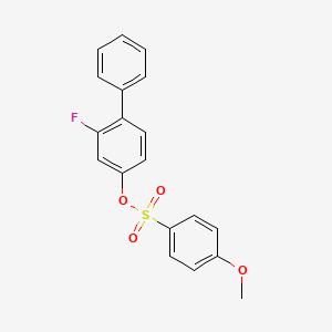 molecular formula C19H15FO4S B2589088 2-Fluoro[1,1'-biphenyl]-4-yl 4-methoxybenzenesulfonate CAS No. 477857-16-2