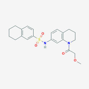 molecular formula C22H26N2O4S B2589094 N-(1-(2-methoxyacetyl)-1,2,3,4-tetrahydroquinolin-7-yl)-5,6,7,8-tetrahydronaphthalene-2-sulfonamide CAS No. 1170188-49-4