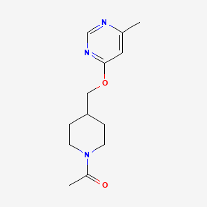 molecular formula C13H19N3O2 B2589095 1-[4-[(6-Methylpyrimidin-4-yl)oxymethyl]piperidin-1-yl]ethanone CAS No. 2380009-66-3