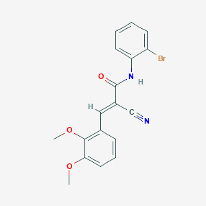 molecular formula C18H15BrN2O3 B2589098 (E)-N-(2-bromophenyl)-2-cyano-3-(2,3-dimethoxyphenyl)prop-2-enamide CAS No. 380567-84-0