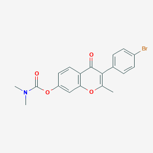 molecular formula C19H16BrNO4 B2589102 3-(4-bromophenyl)-2-methyl-4-oxo-4H-chromen-7-yl dimethylcarbamate CAS No. 845631-31-4