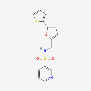 molecular formula C14H12N2O3S2 B2589145 N-{[5-(thiophen-2-yl)furan-2-yl]methyl}pyridine-3-sulfonamide CAS No. 2097931-14-9