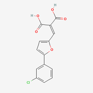 molecular formula C14H9ClO5 B2589181 2-[[5-(3-Chlorophenyl)furan-2-yl]methylidene]propanedioic acid CAS No. 325730-33-4