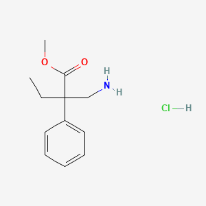 molecular formula C12H18ClNO2 B2589203 Methyl 2-(aminomethyl)-2-phenylbutanoate hydrochloride CAS No. 1909348-38-4