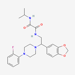molecular formula C24H29FN4O4 B2589224 N'-[2-(2H-1,3-benzodioxol-5-yl)-2-[4-(2-fluorophenyl)piperazin-1-yl]ethyl]-N-(propan-2-yl)ethanediamide CAS No. 896257-66-2