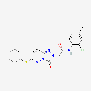 molecular formula C20H22ClN5O2S B2589225 N-(2-chloro-4-methylphenyl)-2-[6-(cyclohexylsulfanyl)-3-oxo-2H,3H-[1,2,4]triazolo[4,3-b]pyridazin-2-yl]acetamide CAS No. 1040653-40-4