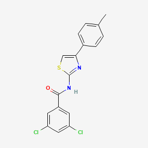 molecular formula C17H12Cl2N2OS B2589232 3,5-dichloro-N-[4-(4-methylphenyl)-1,3-thiazol-2-yl]benzamide CAS No. 392236-70-3