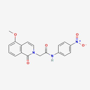 molecular formula C18H15N3O5 B2589243 2-(5-methoxy-1-oxo-1,2-dihydroisoquinolin-2-yl)-N-(4-nitrophenyl)acetamide CAS No. 868223-63-6