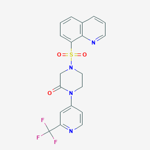molecular formula C19H15F3N4O3S B2589247 4-(Quinoline-8-sulfonyl)-1-[2-(trifluoromethyl)pyridin-4-yl]piperazin-2-one CAS No. 2380182-78-3