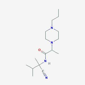 molecular formula C16H30N4O B2589260 N-(1-cyano-1,2-dimethylpropyl)-2-(4-propylpiperazin-1-yl)propanamide CAS No. 1311441-14-1