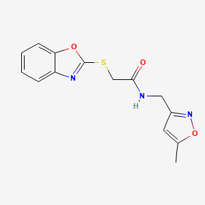 B2589261 2-(benzo[d]oxazol-2-ylthio)-N-((5-methylisoxazol-3-yl)methyl)acetamide CAS No. 1251560-95-8
