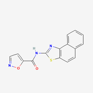 molecular formula C15H9N3O2S B2589285 N-(naphtho[1,2-d]thiazol-2-yl)isoxazole-5-carboxamide CAS No. 941868-77-5